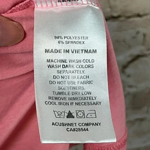 FootJoy Men's Large Short Sleeve Polo Shirt Polyester Spandex FJ Coral Pink GOLF - Picture 3 of 7